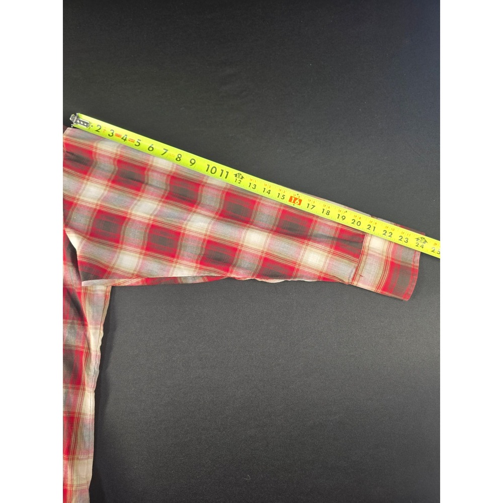 Ely Cattleman Mens XXL Red Plaid Western Pearl Snap Shirt Long Sleeve 33202909 - Picture 8 of 8